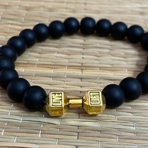 Live Lift Black Beaded Bracelet